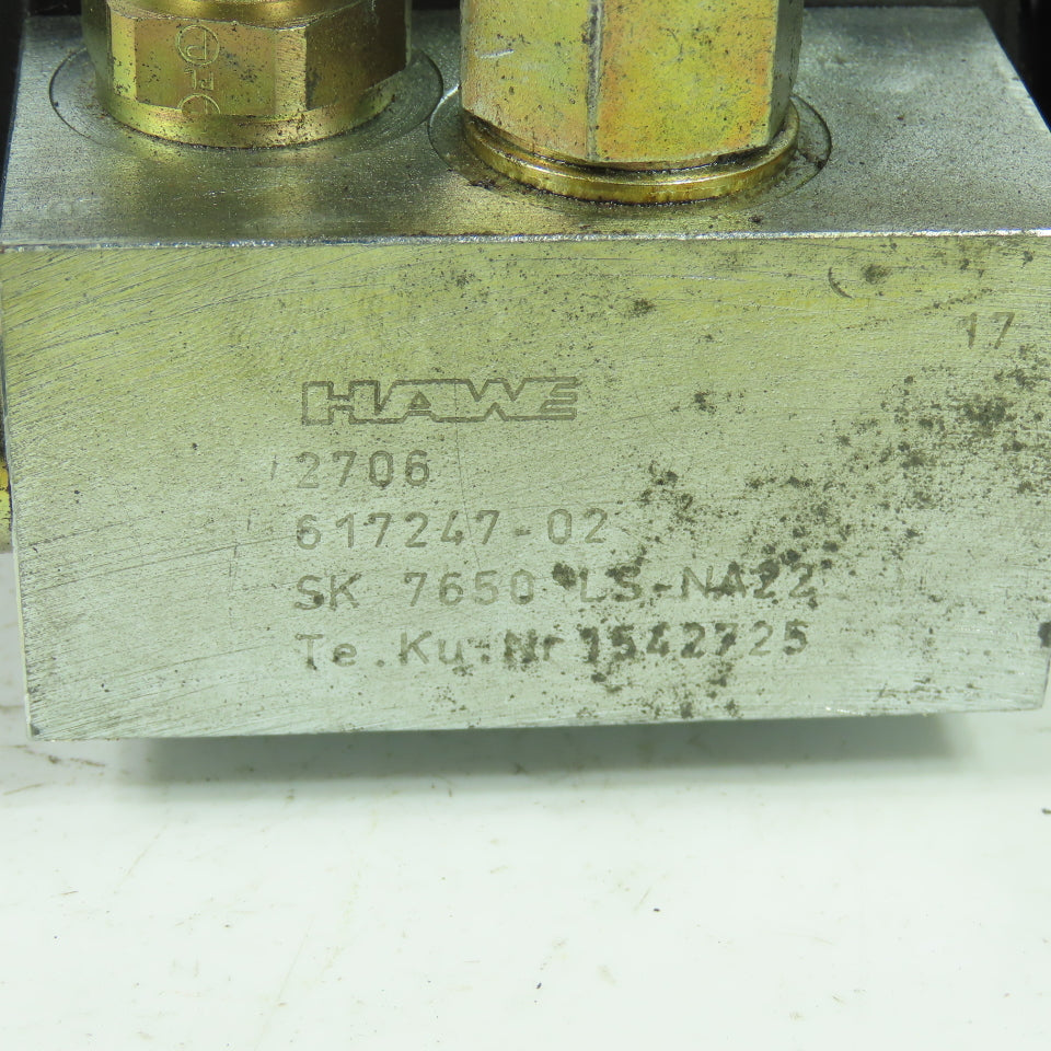 Hawe SK 7650 Hydraulic Solenoid Directional Control Valve 617247-02 24VDC Coil