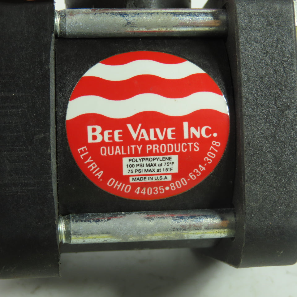Bee Valve 1/2" Full Port Polypropylene Ball Valve 100PSI Max
