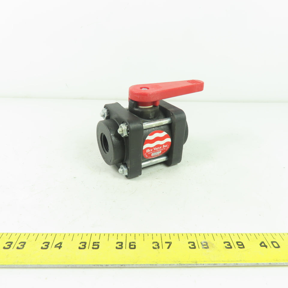 Bee Valve 1/2" Full Port Polypropylene Ball Valve 100PSI Max