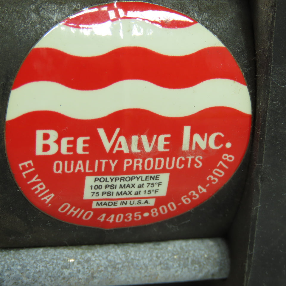 Bee Valve 1" Full Port Polypropylene Ball Valve 100PSI Max