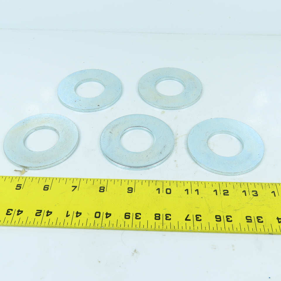 1-3/8" ID x 3" OD x 0.165" Thick Zinc Plated Steel Washers Lot Of 5