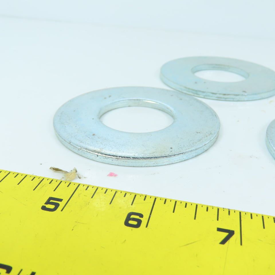 1-3/8" ID x 3" OD x 0.165" Thick Zinc Plated Steel Washers Lot Of 5