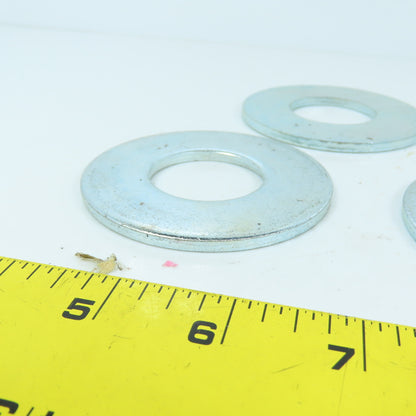 1-3/8" ID x 3" OD x 0.165" Thick Zinc Plated Steel Washers Lot Of 5