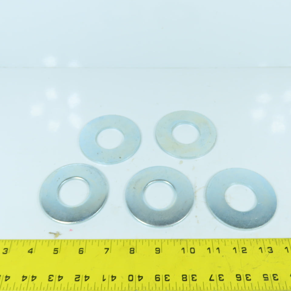 1-3/8" ID x 3" OD x 0.165" Thick Zinc Plated Steel Washers Lot Of 5