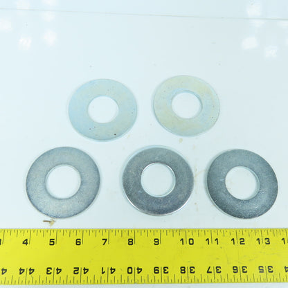 1-3/8" ID x 3" OD x 0.165" Thick Zinc Plated Steel Washers Lot Of 5