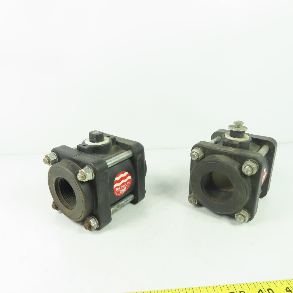 Bee Valve 1-1/4" Full Port Polypropylene Ball Valve 100PSI Max NO Handle Lot/2