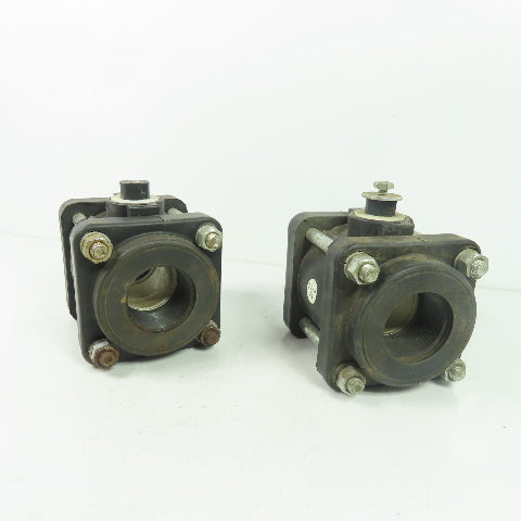 Bee Valve 1-1/4" Full Port Polypropylene Ball Valve 100PSI Max NO Handle Lot/2