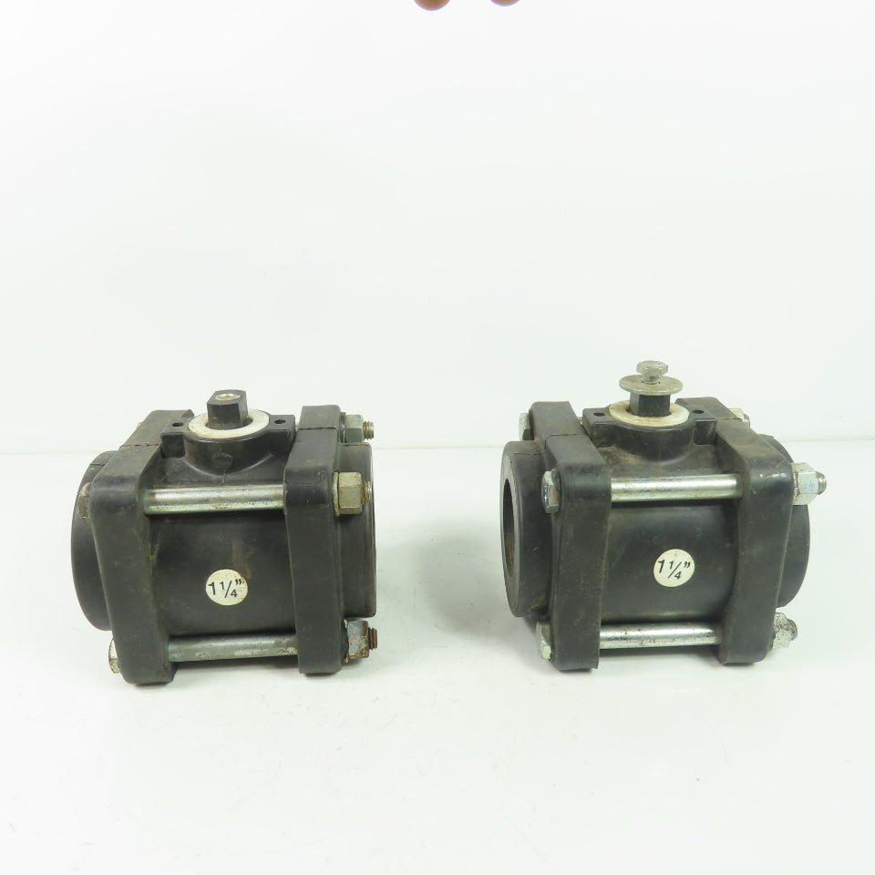 Bee Valve 1-1/4" Full Port Polypropylene Ball Valve 100PSI Max NO Handle Lot/2