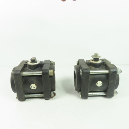 Bee Valve 1-1/4" Full Port Polypropylene Ball Valve 100PSI Max NO Handle Lot/2
