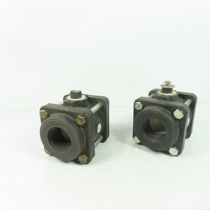 Bee Valve 1-1/4" Full Port Polypropylene Ball Valve 100PSI Max NO Handle Lot/2