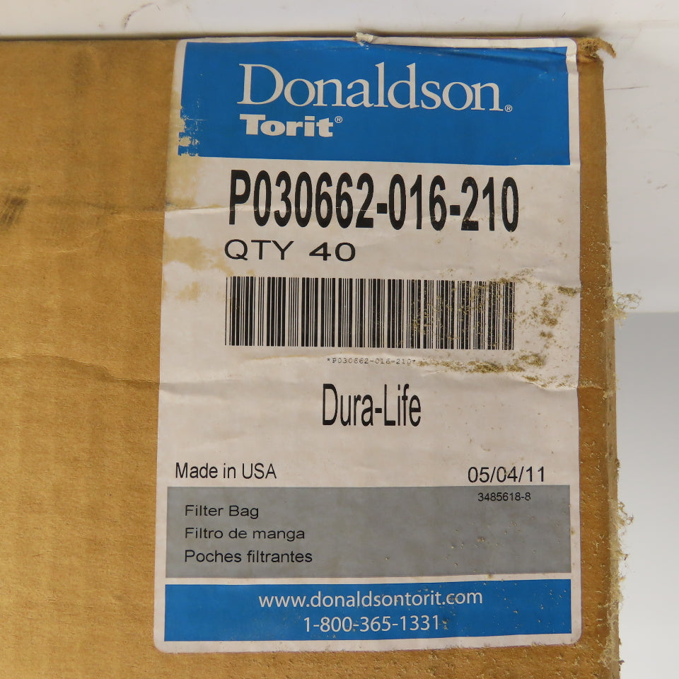 Donaldson Torit P030662-016-210 Dura-Life 4.85" x 99.13" L Filter Bags Lot Of 40