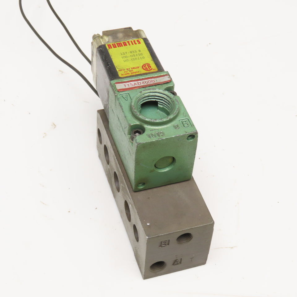 Numatics 11SAD4000 Pneumatic Solenoid Valve 110/120V Coil