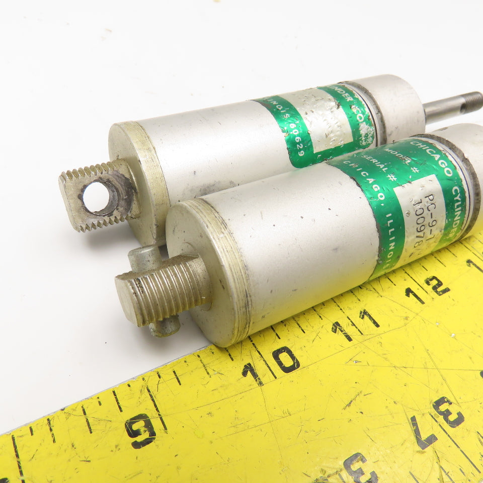 Chicago PC-9-1 1" Bore 1" Stroke Air Return Single Acting Air Cylinder Lot Of 2