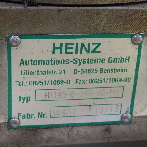 Heinz HTT45-8-240-MS-RH 8 Station 240° Rotary Index Table 220-460V 60Hz .12kW