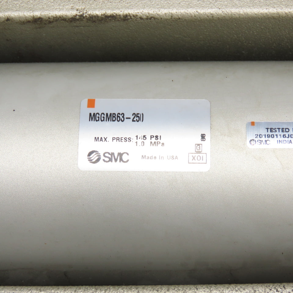 SMC MGGMB63-250 Pneumatic Guided Cylinder 145PSI 250mm Stroke