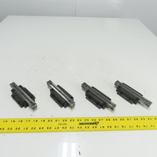 20mm Wide x 16.6mm Height Linear Guide Rail 165mm Long W/ Block Lot Of 4