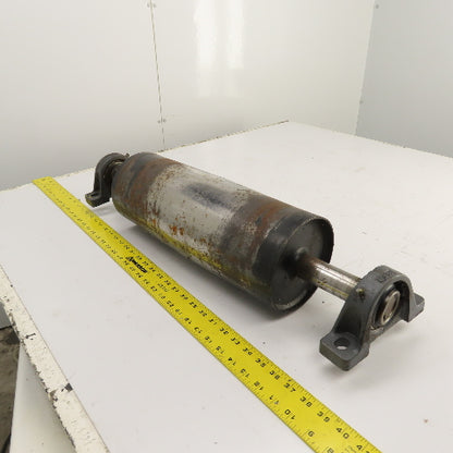 6" OD x 16-3/4" Crowned Face Conveyor Tail Drum Roller W/ Pillow Blocks