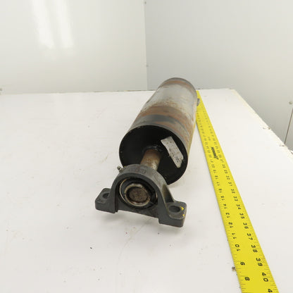 6" OD x 16-3/4" Crowned Face Conveyor Tail Drum Roller W/ Pillow Blocks