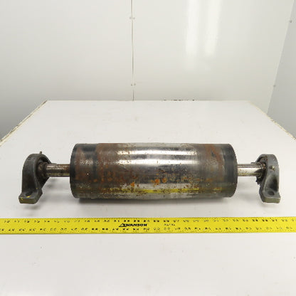 6" OD x 16-3/4" Crowned Face Conveyor Tail Drum Roller W/ Pillow Blocks