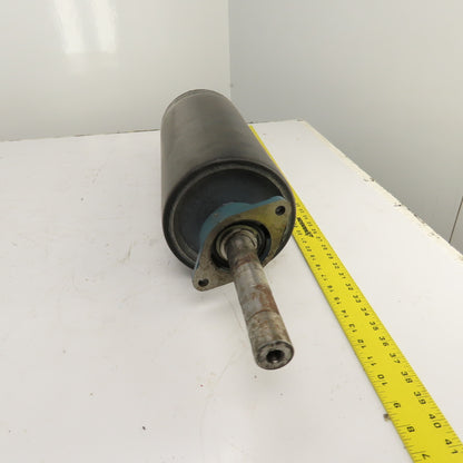 7.3" OD x 16-3/4" Rubber Faced Conveyor Tail Drum Roller W/ Pillow Blocks