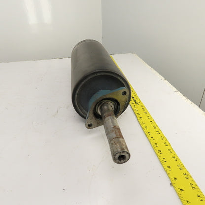 7.3" OD x 16-3/4" Rubber Faced Conveyor Tail Drum Roller W/ Pillow Blocks