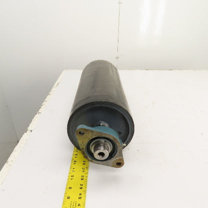 7.3" OD x 16-3/4" Rubber Faced Conveyor Tail Drum Roller W/ Pillow Blocks