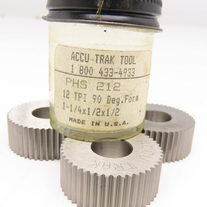 Accu-Trak PHS 212 12 TPI Form Roller 90° Form 1-1/4" x 1/2" x 1/2" Set Of 3