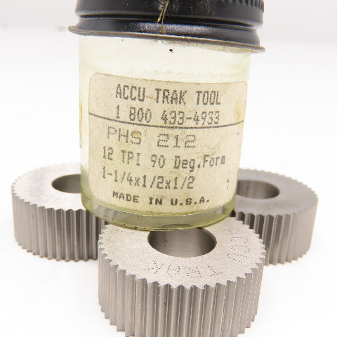 Accu-Trak PHS 212 12 TPI Form Roller 90° Form 1-1/4" x 1/2" x 1/2" Set Of 3