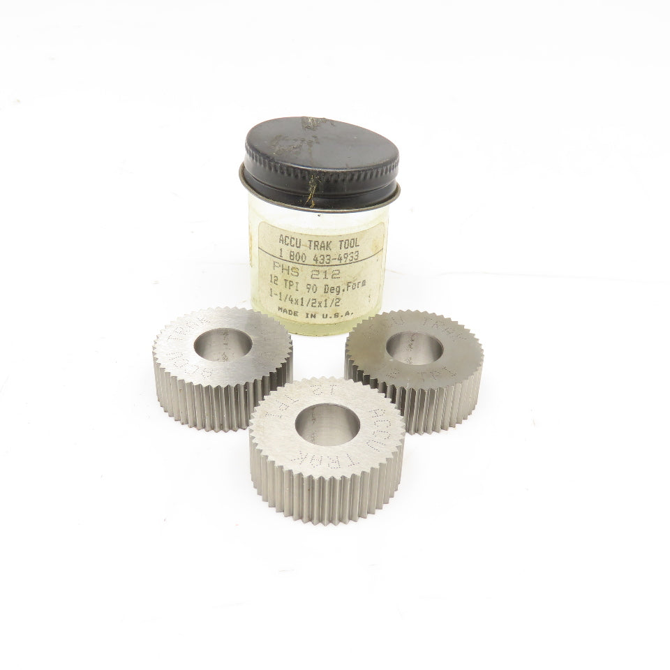 Accu-Trak PHS 212 12 TPI Form Roller 90° Form 1-1/4" x 1/2" x 1/2" Set Of 3