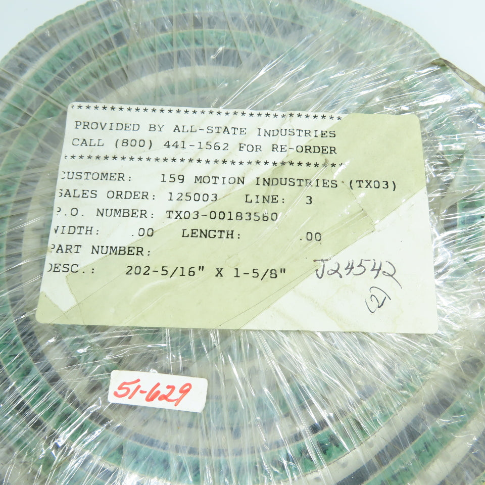 All State Industries 202-5/16" x 1-5/8" Endless Rough Rubber Conveyor Belt