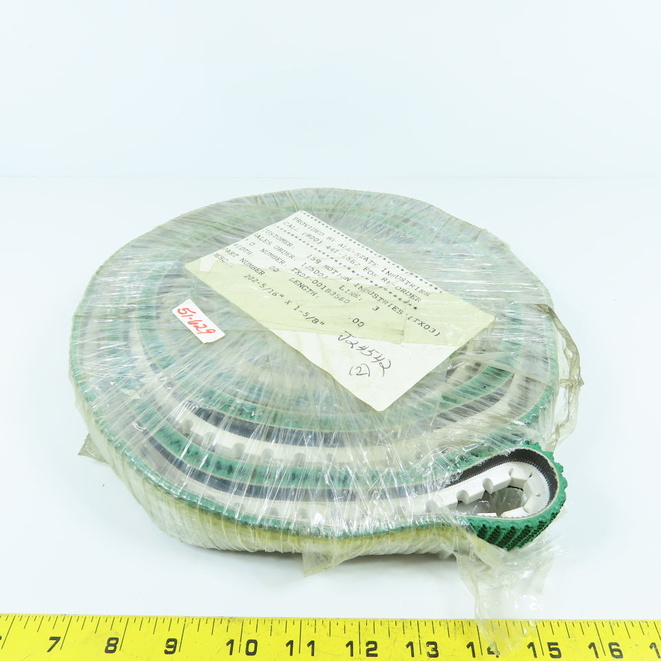 All State Industries 202-5/16" x 1-5/8" Endless Rough Rubber Conveyor Belt