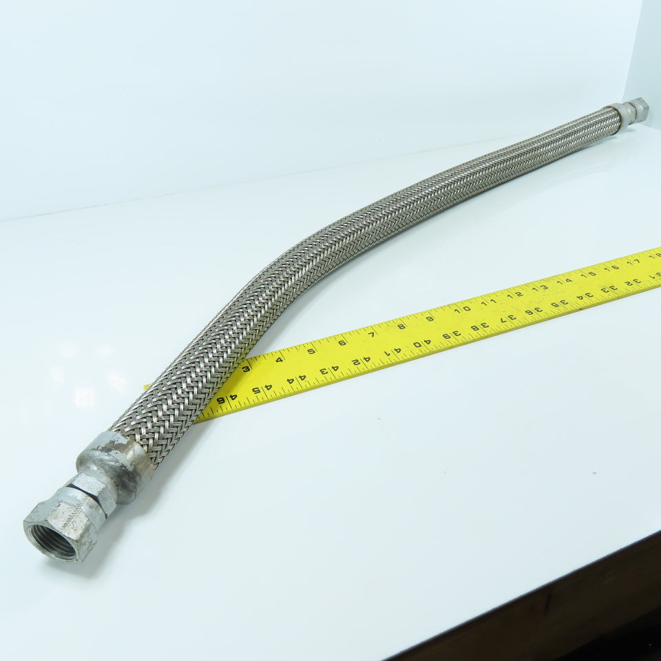 5/8" Stainless Steel Braided Hydraulic Hose 7/16" Swivel Female 36" OAL