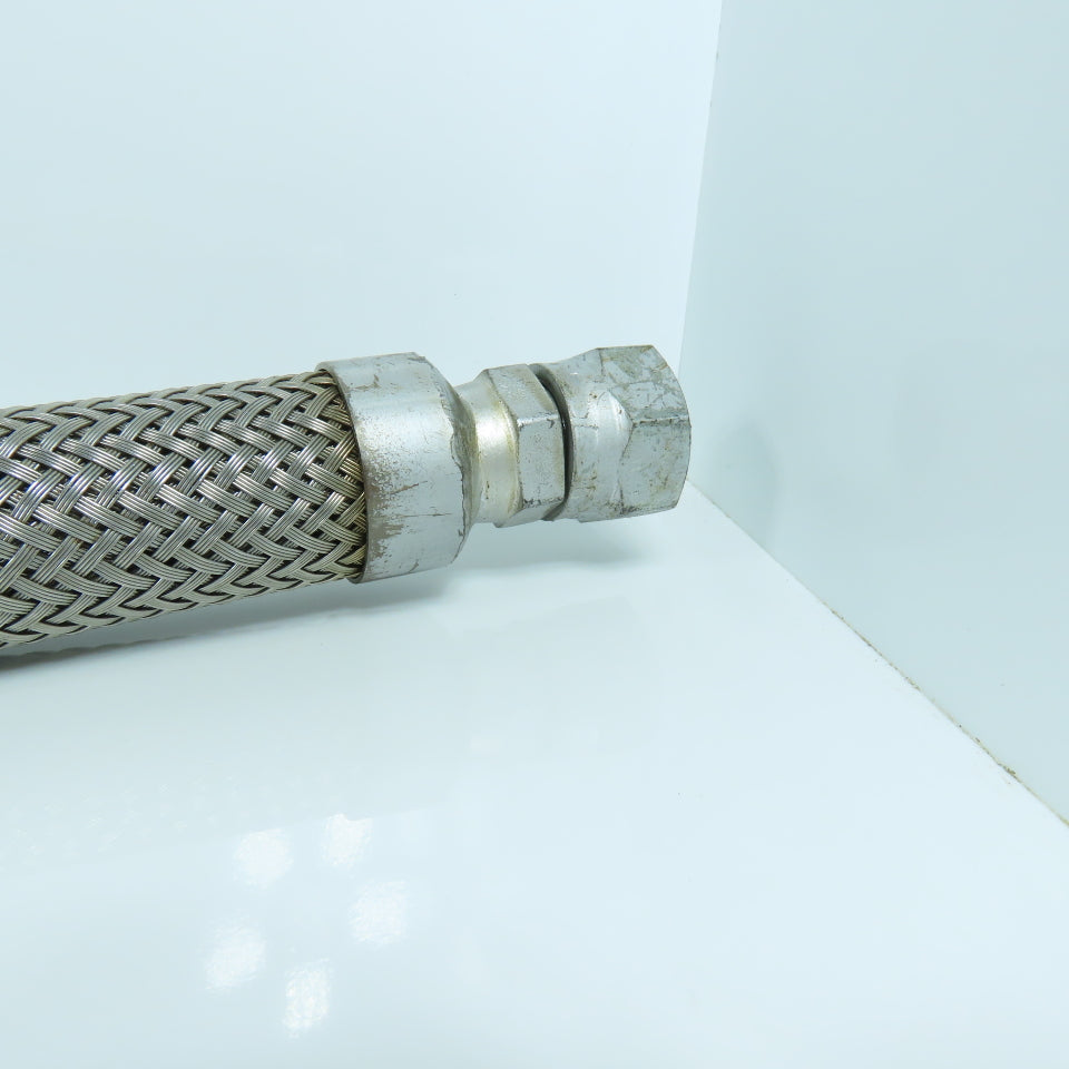 5/8" Stainless Steel Braided Hydraulic Hose 7/16" Swivel Female 36" OAL