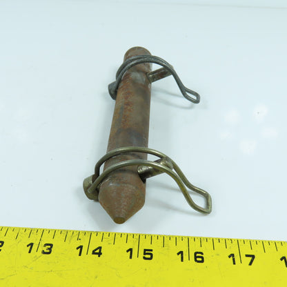 1" Diameter x 6-7/8" OAL Steel Clevis Pin W/ Pointed End & 2 Holes 4" Center