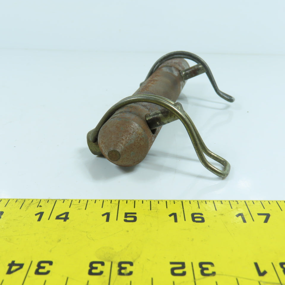 1" Diameter x 6-7/8" OAL Steel Clevis Pin W/ Pointed End & 2 Holes 4" Center