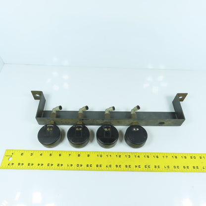 4 Multi Air Pressure Gauge Cluster Display Manifold 0-9 Bar & 0 To -1200 mbar