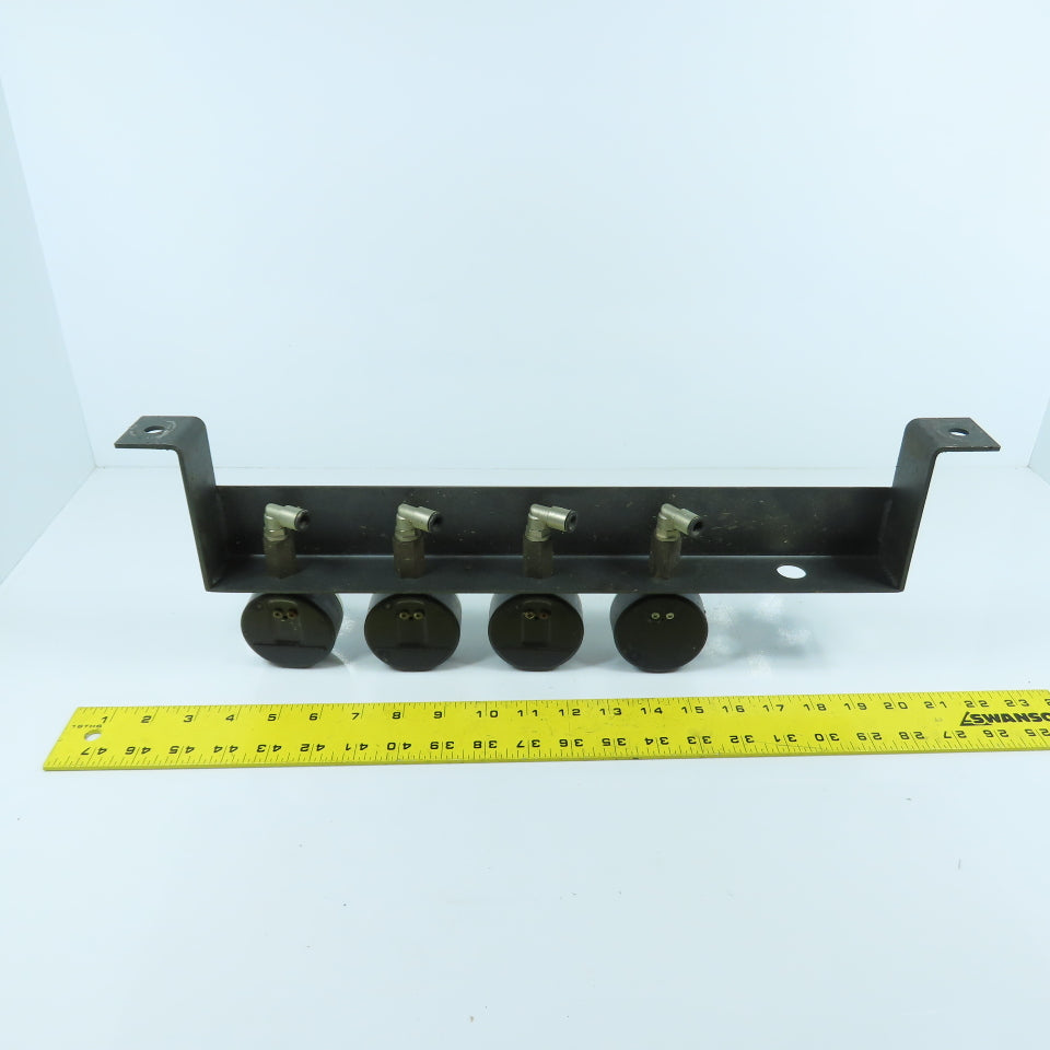 4 Multi Air Pressure Gauge Cluster Display Manifold 0-9 Bar & 0 To -1200 mbar