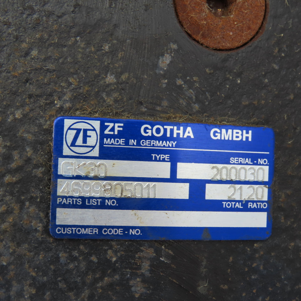 ZF Gotha GK30 4699805011 21.20 Bevel Gear Drive From A Yale NTA030SBEM48TV13