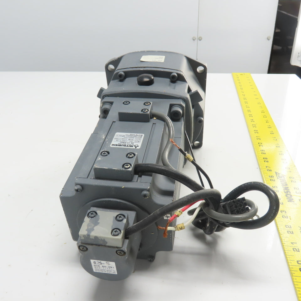 Mitsubishi HA-FF43BG1 AC Servo Gear Motor 3AC 126V 2.5A W/ GR-S-40-A 10:1 Ratio