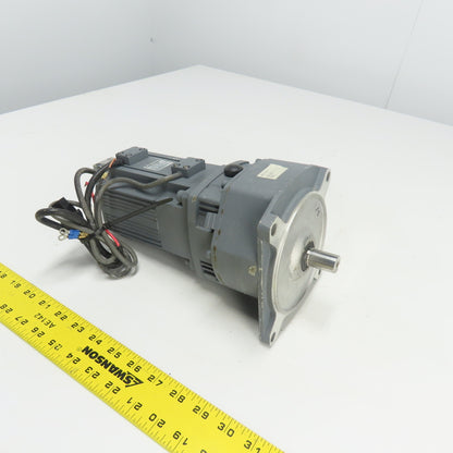 Mitsubishi HA-FF43BG1 AC Servo Gear Motor 3AC 126V 2.5A W/ GR-S-40-A 10:1 Ratio