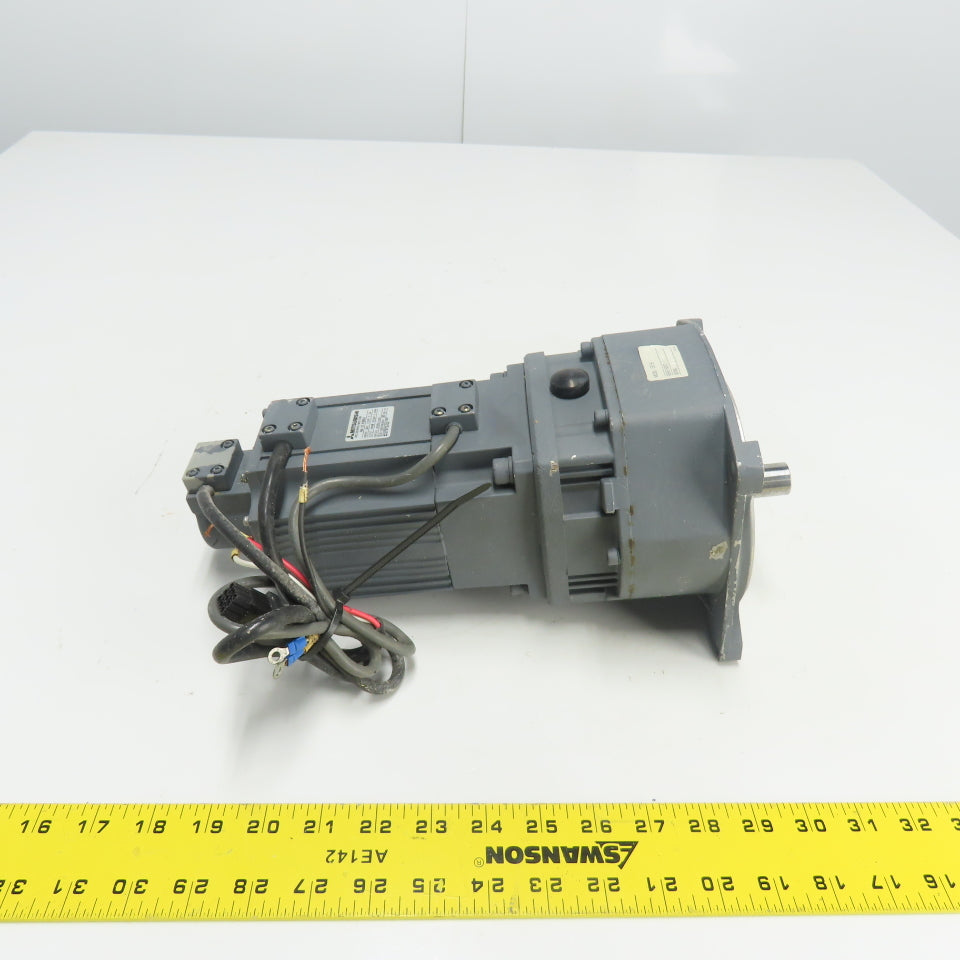 Mitsubishi HA-FF43BG1 AC Servo Gear Motor 3AC 126V 2.5A W/ GR-S-40-A 10:1 Ratio