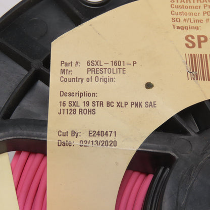 Prestolite 6SXL-1601-P Copper Wire 16 SXL 19 STR BC XLP PINK SAE J1128 1000' L