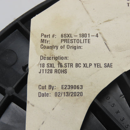 Prestolite 6SXL-1801-4 Bare Copper Conductor Wire 18AWG 500' L Yellow