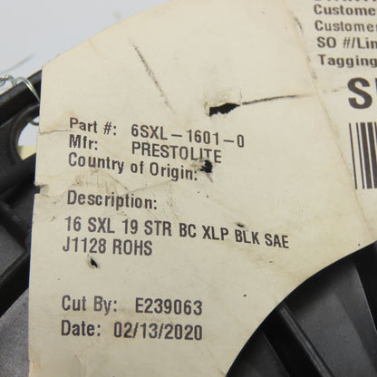 Prestolite 6SXL-1601-0 Bare Copper Conductor Wire 16AWG 800' L Black