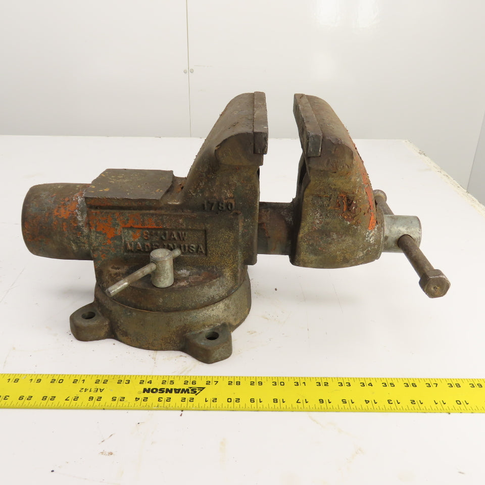 Wilton 1780 8" Jaws x 8-1/4" Open Bench Mount Swivel Bullet Vise USA 6/95