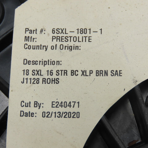 Prestolite 6SXL-1801-1 Bare Copper Conductor Wire 18AWG 500' L Brown 18SXL 16STR