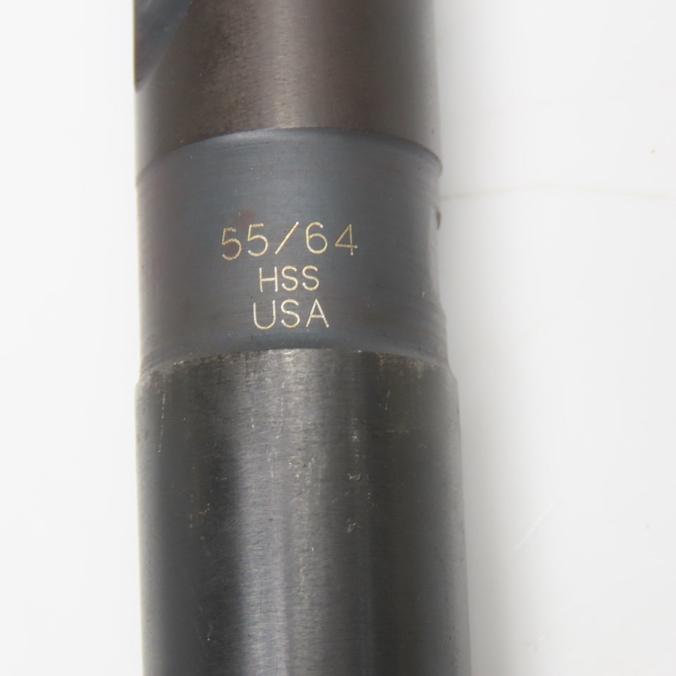 55/64" Twist Drill 2 Flute Coolant Thru HSS 11" OAL