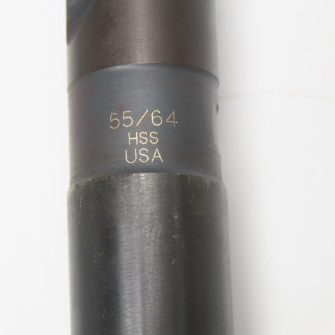 55/64" Twist Drill 2 Flute Coolant Thru HSS 11" OAL