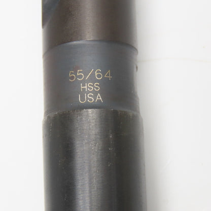 55/64" Twist Drill 2 Flute Coolant Thru HSS 11" OAL