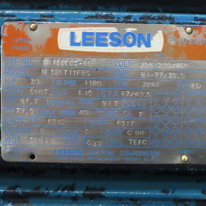 Leeson N 326T11FB5 30Hp 1180RPM 208-230/460V 326T Motor W/ Hydraulic Pump